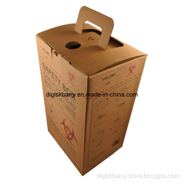 15L Safety Box for Hospital Used Syringes, Sharps (Brown Color)